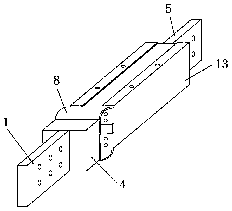 Groove connected repairable low-yield point steel damper