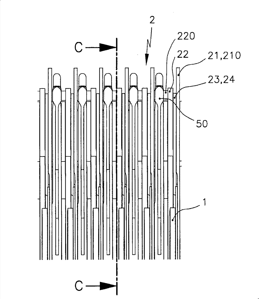 Cartridge of a knitting machine