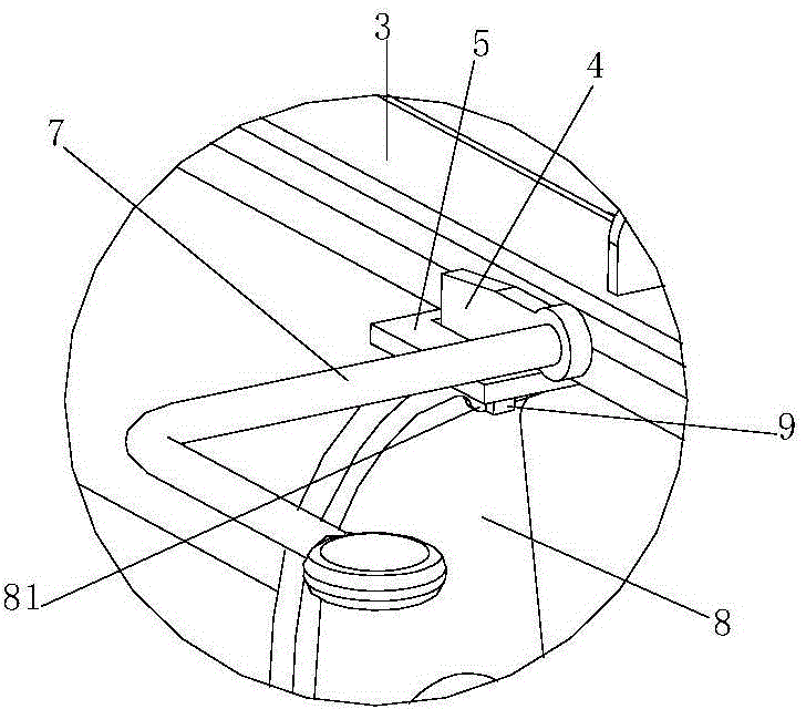 Liftable wheeled support with automatic brake function