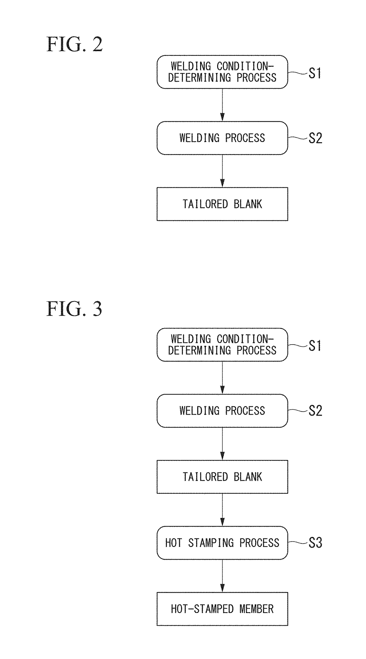 Tailored blank for hot stamping, hot stamped member, and methods for manufacturing same