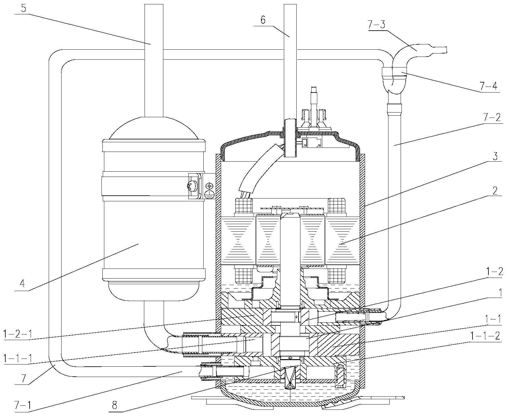 Double-rotor double-stage compressor and refrigerating/heating system thereof