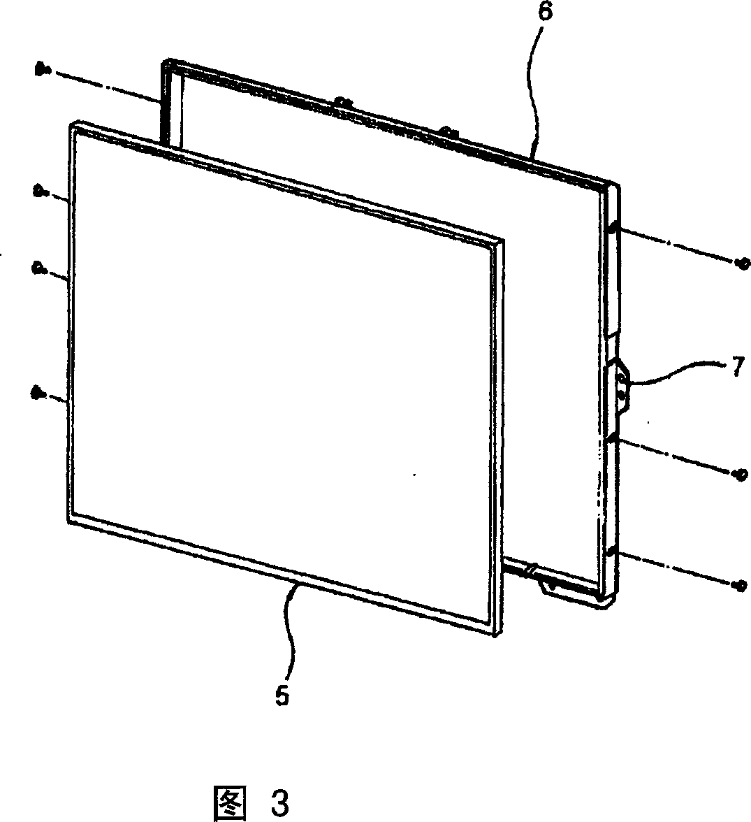 Touch screen fastening device for liquid crystal display device