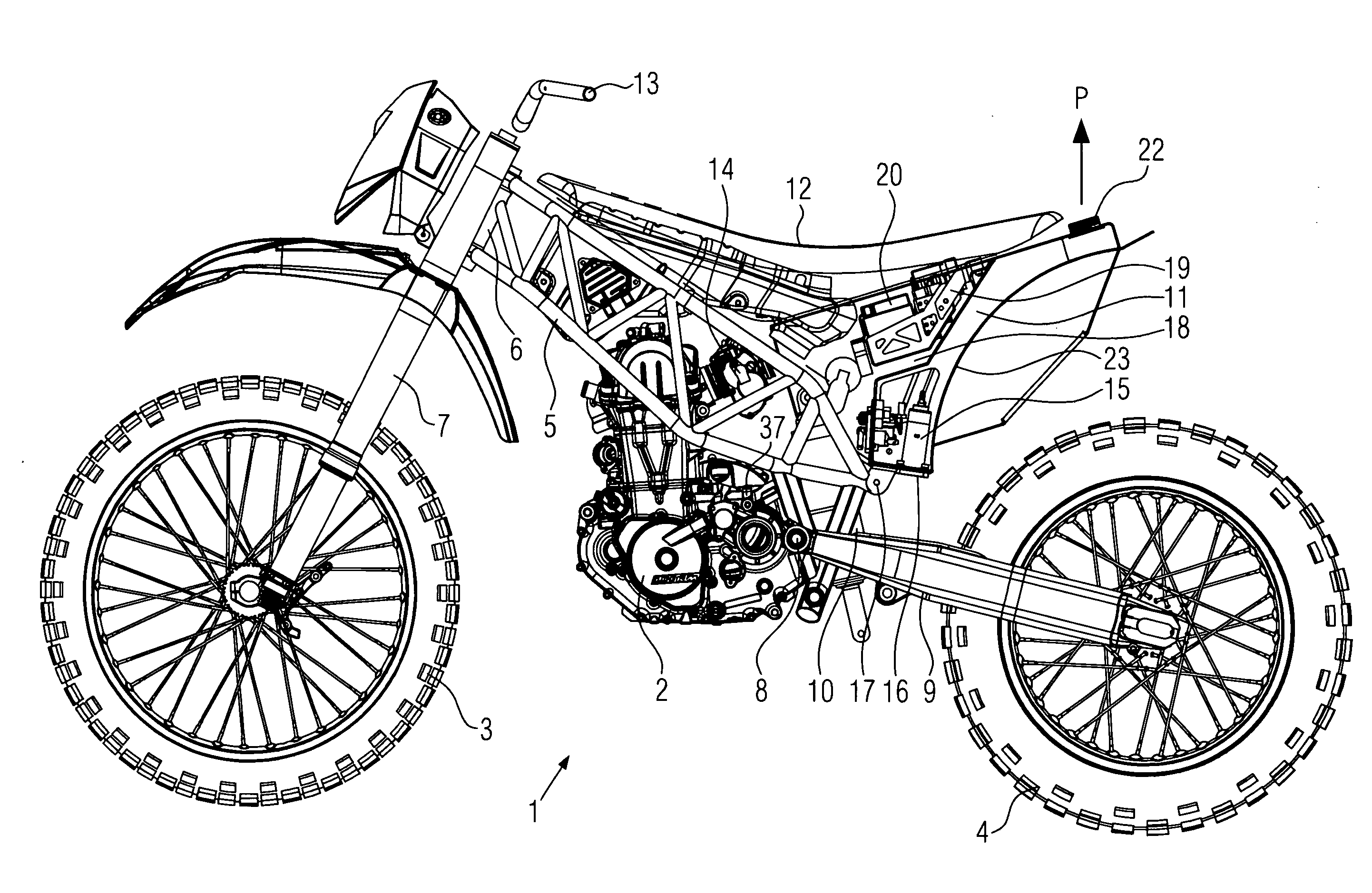 Off-road competition motorcycle