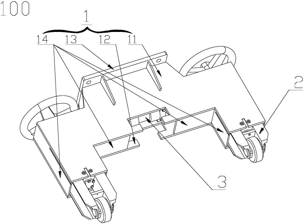 Hand wheel type online continuous adjustment lower supporting device used for hydraulic climbing formwork system