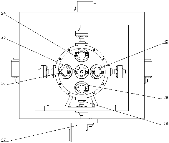 Biaxial tensile compression testing device under ultrahigh temperature complex load