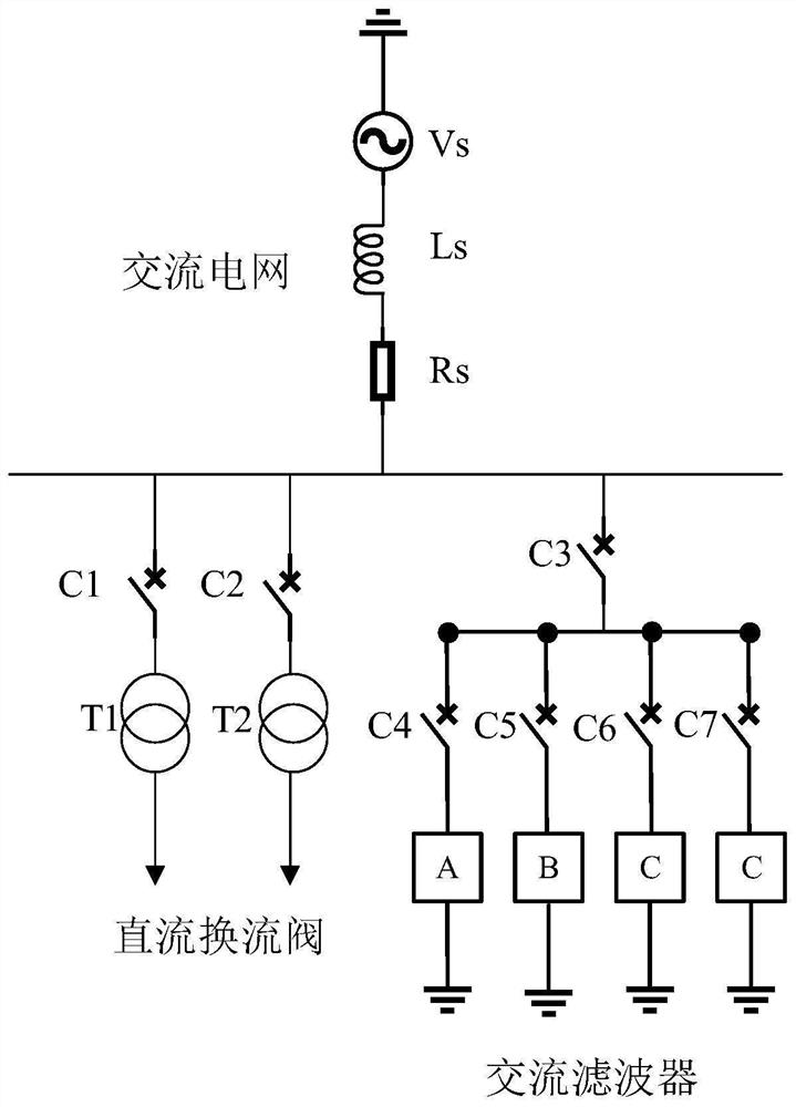 Transient recovery voltage suppression device of alternating current circuit breaker and high-voltage direct current system