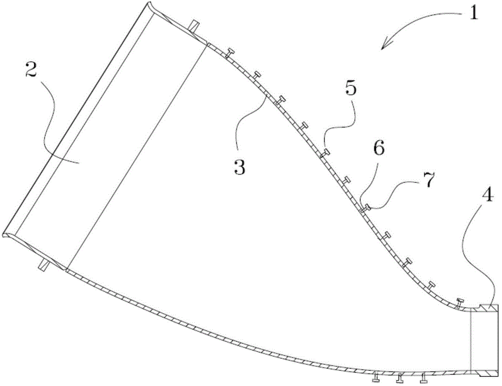 Gas turbine combustor transition section with cooling structure