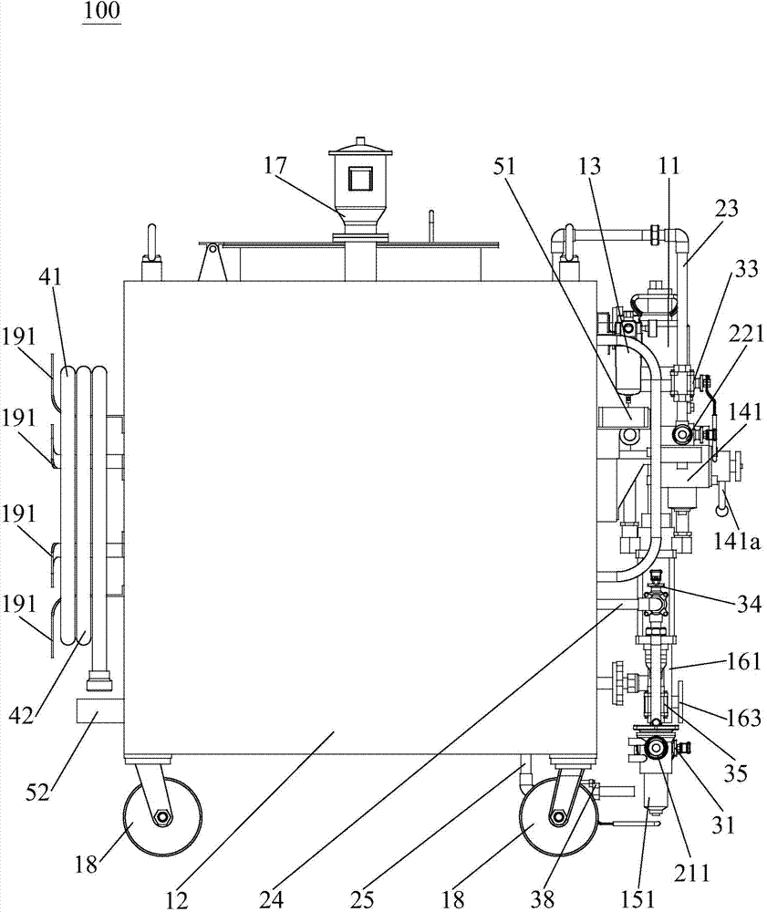 Lubricating oil replacing device for nuclear power plant