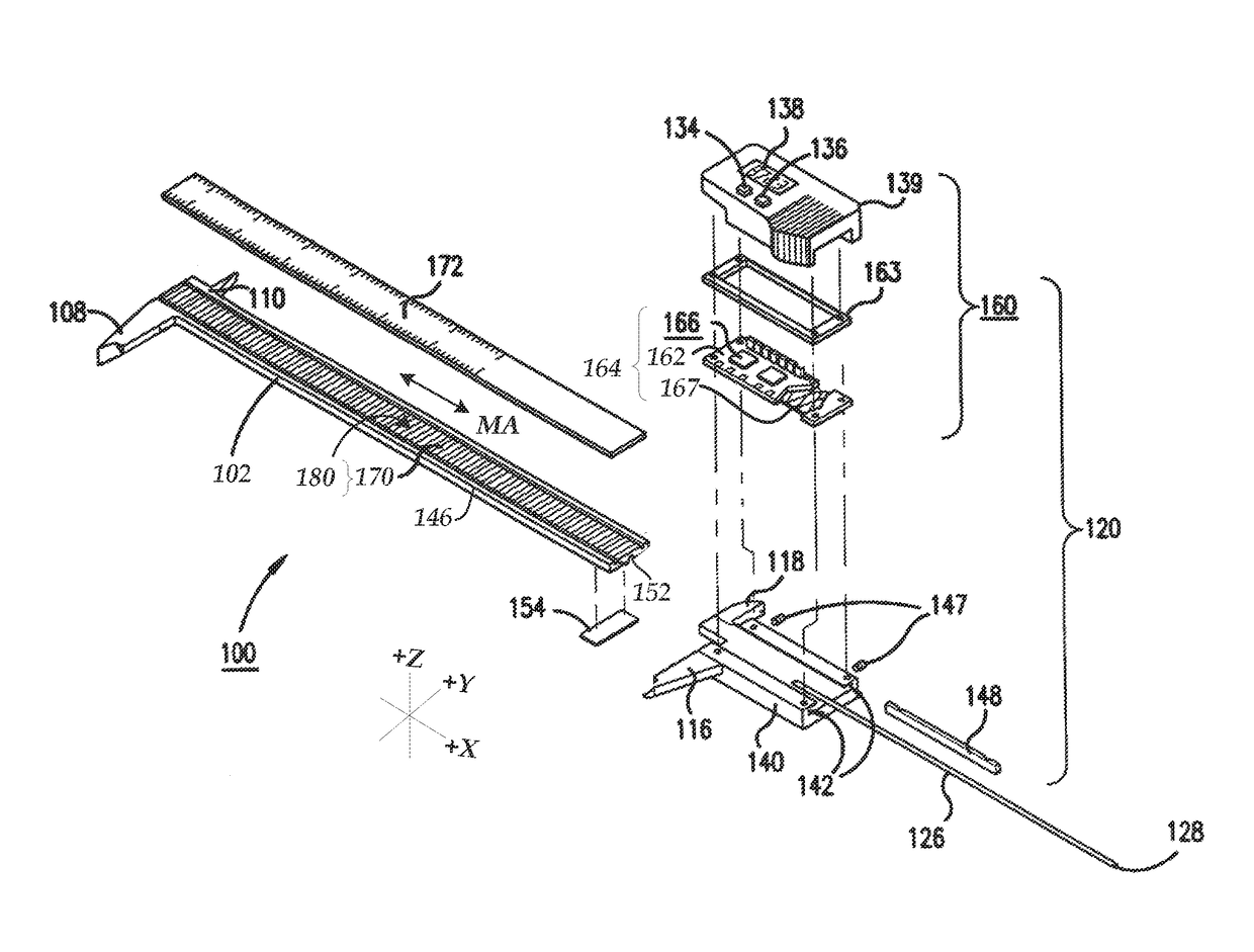 Winding and scale configuration for inductive position encoder