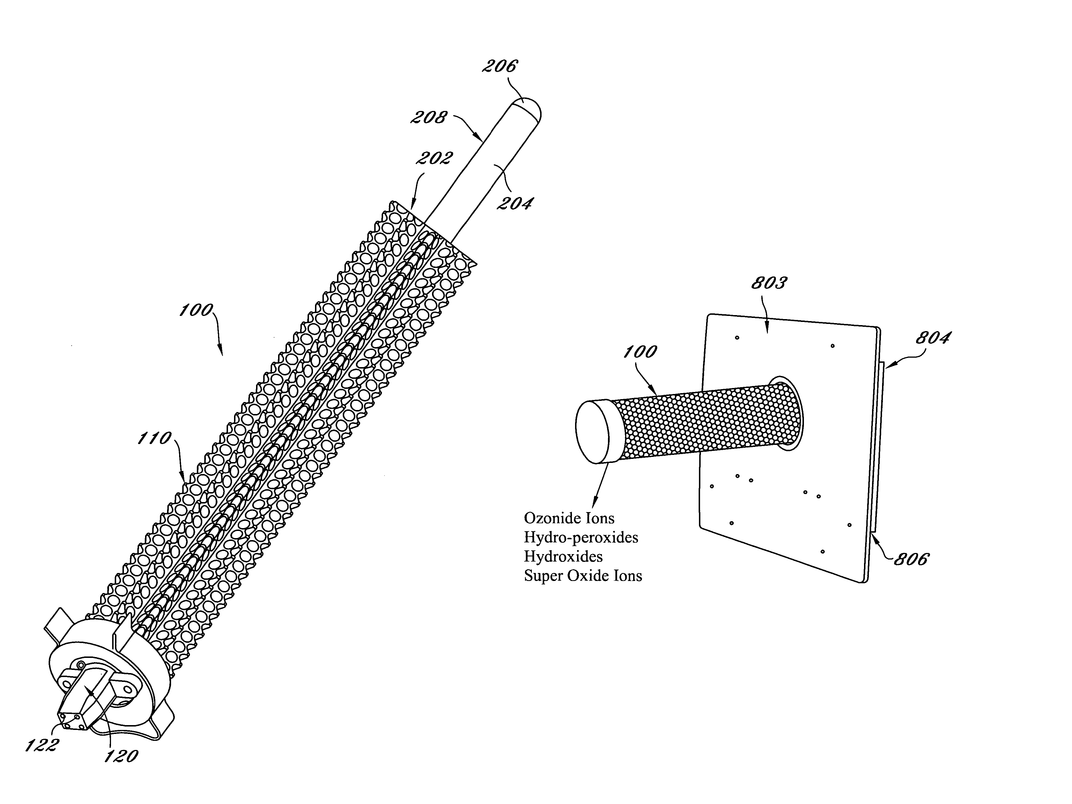 Device, system and method for an advanced oxidation process using photohydroionization