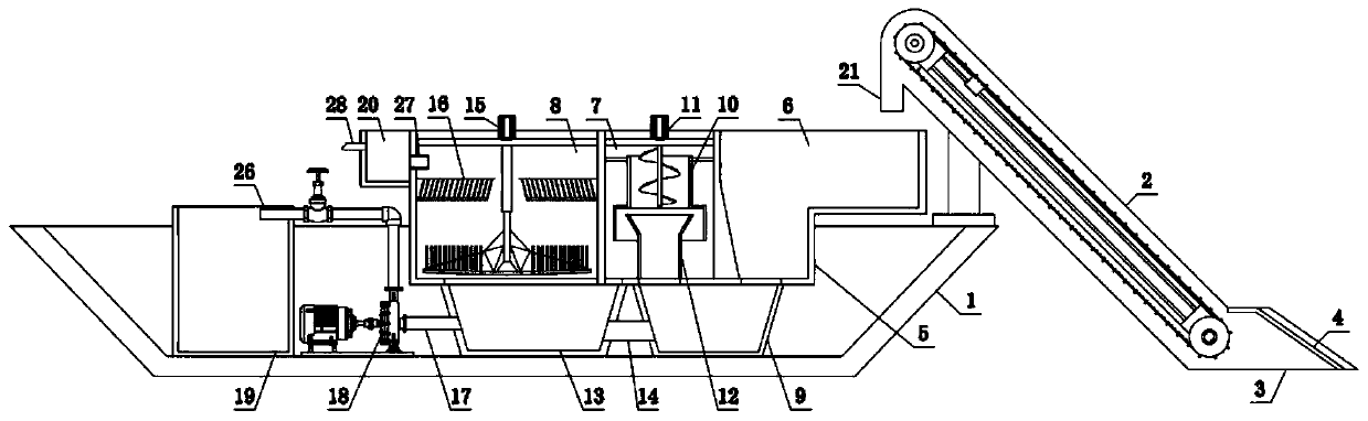 Efficient desilting device for water conservancy river channel project treatment