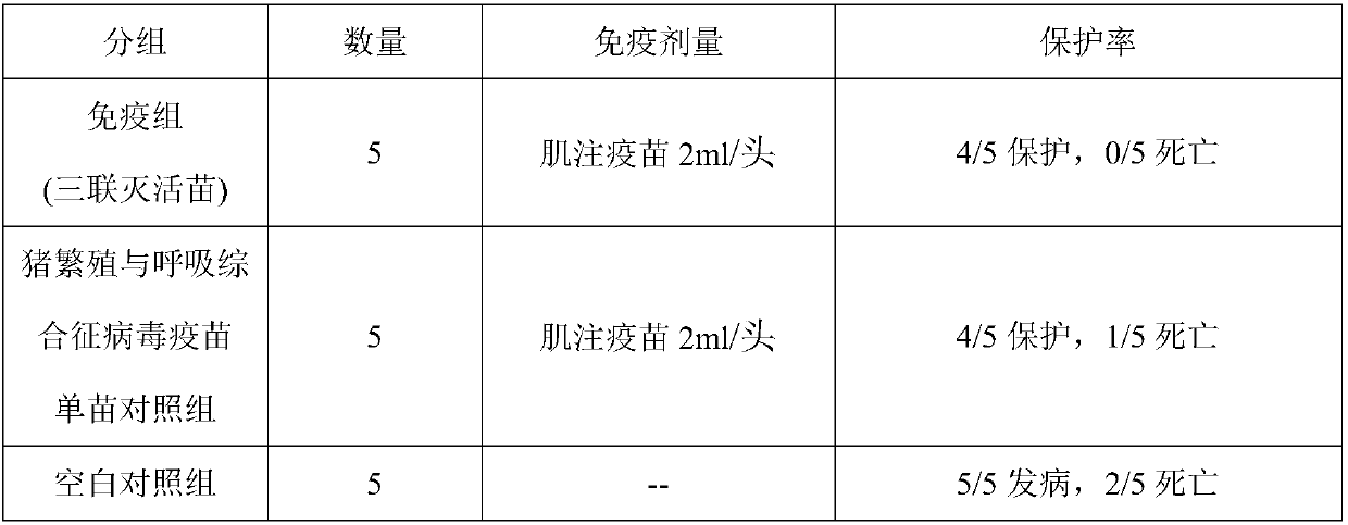 Preparation method of PCV2, PRRSV and mycoplasma hyopneumoniae triple inactivated vaccine