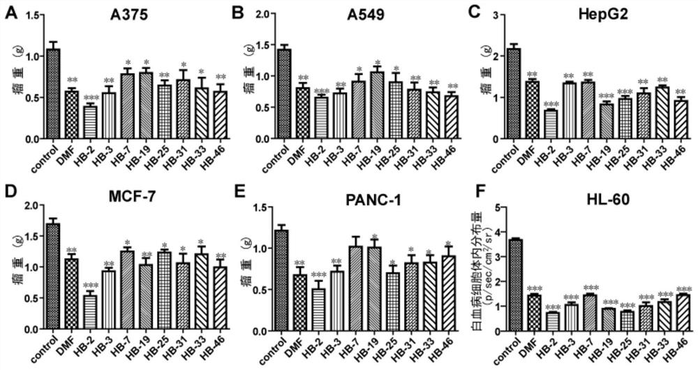 Application of quinone chalcone compound in the preparation of antitumor drugs