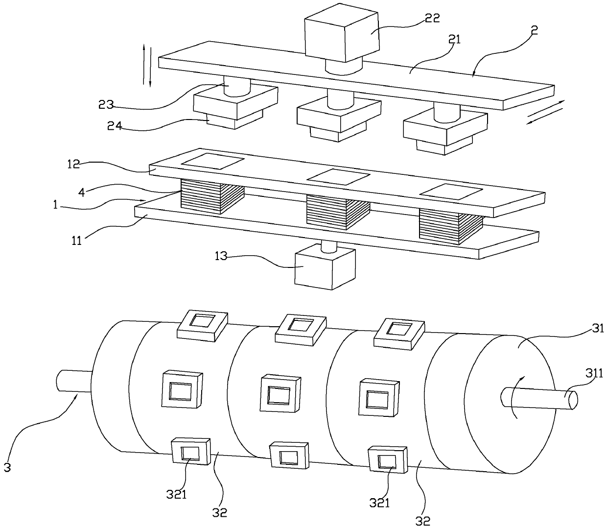 A multi-process automatic continuous stamping device