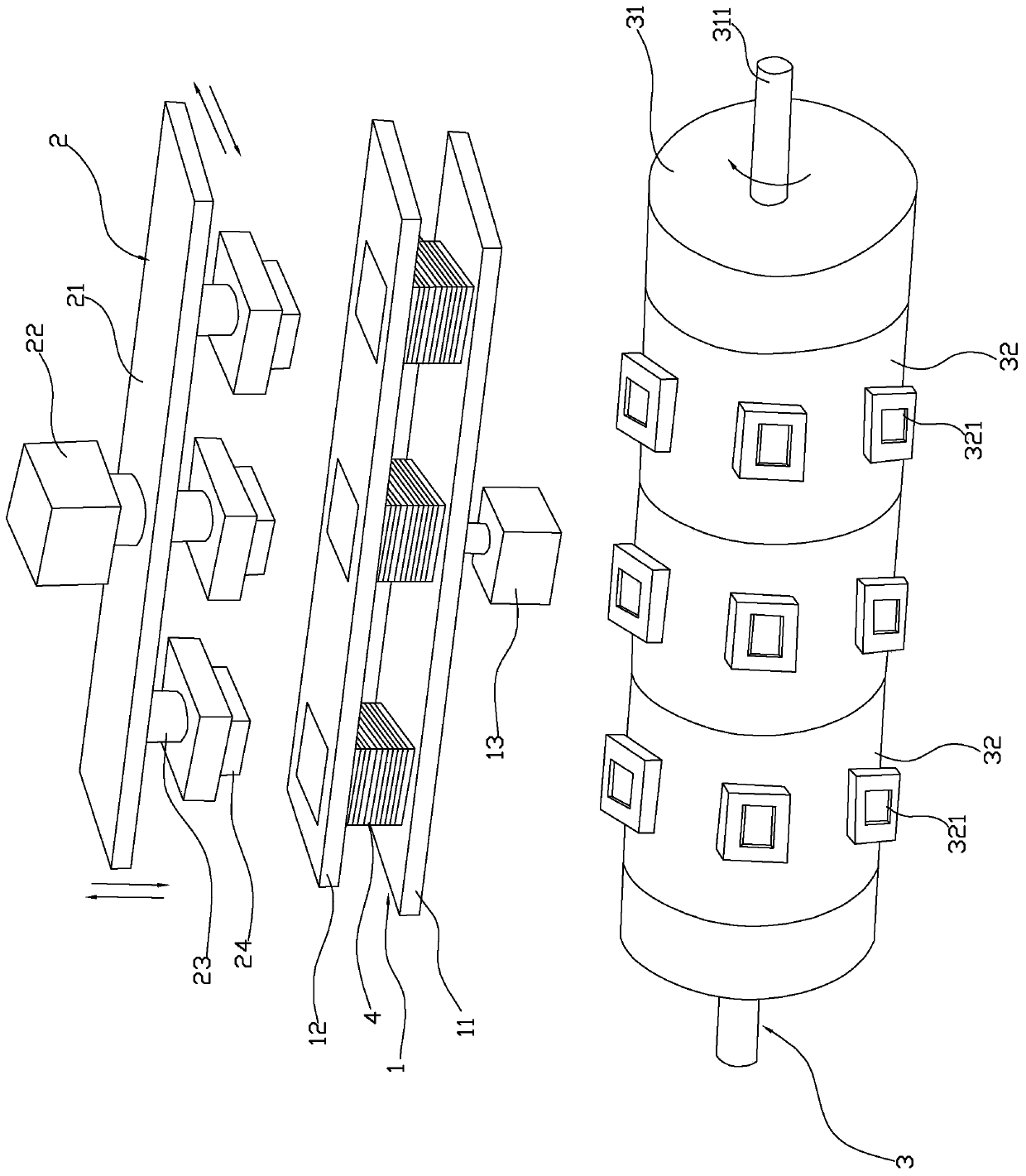 A multi-process automatic continuous stamping device