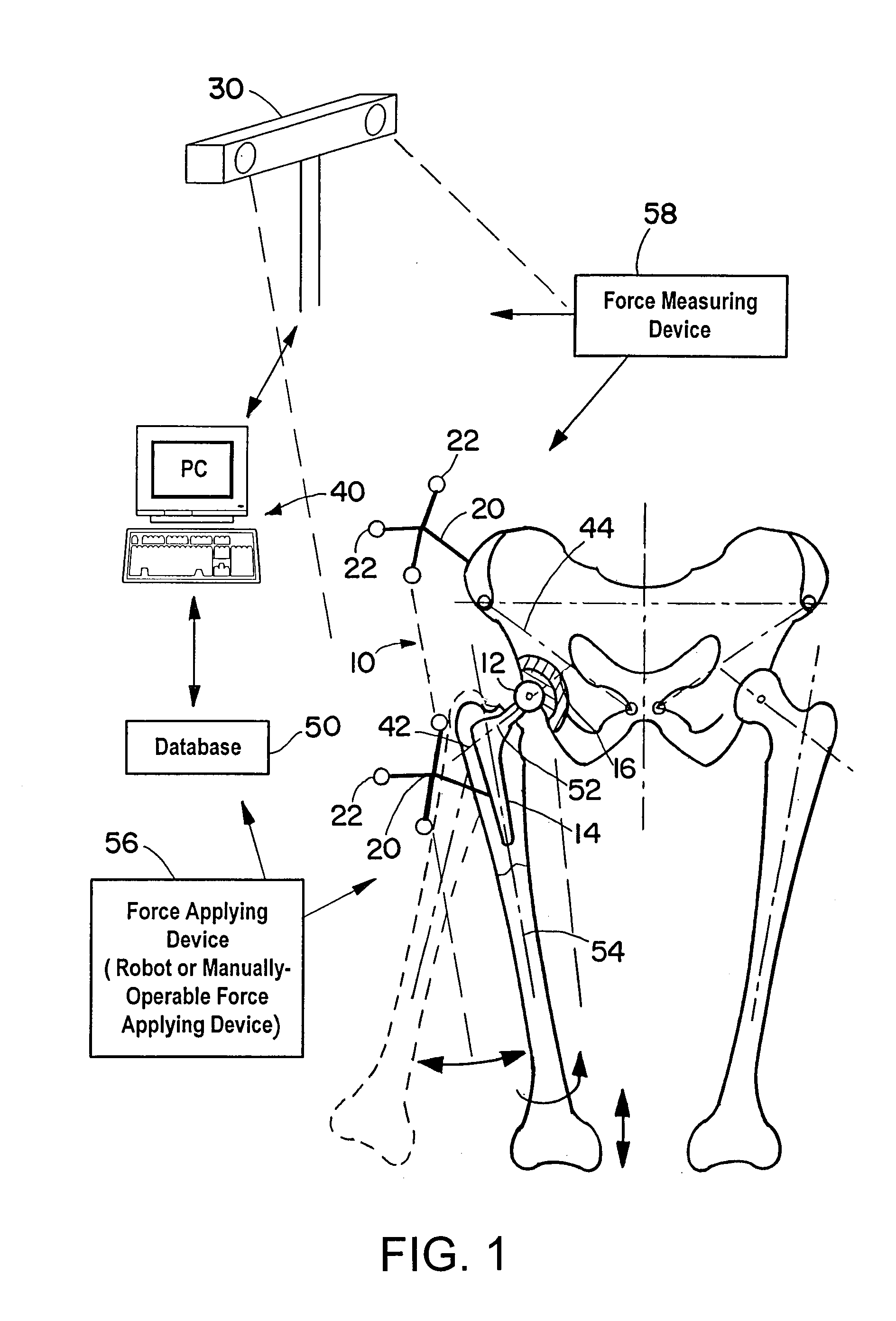 Device and method for determining the aperture angle of a joint