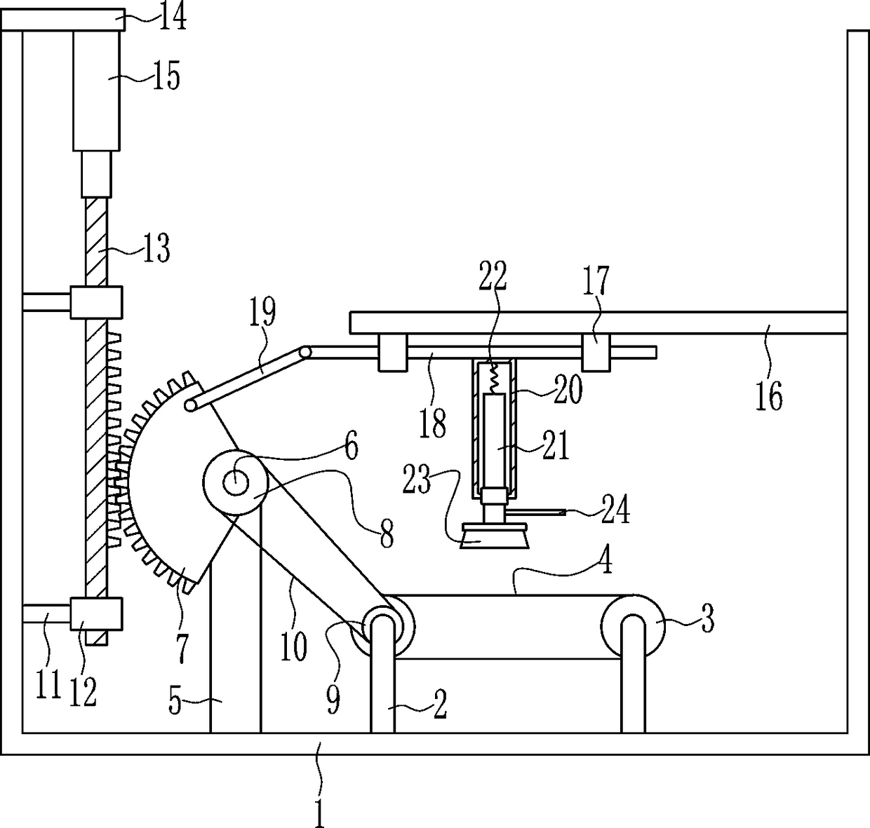 Mechanical tile surface cement brushing-away equipment for construction