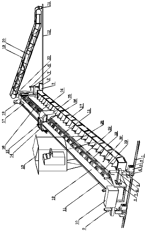 Large channel side slope bed course spreading machine