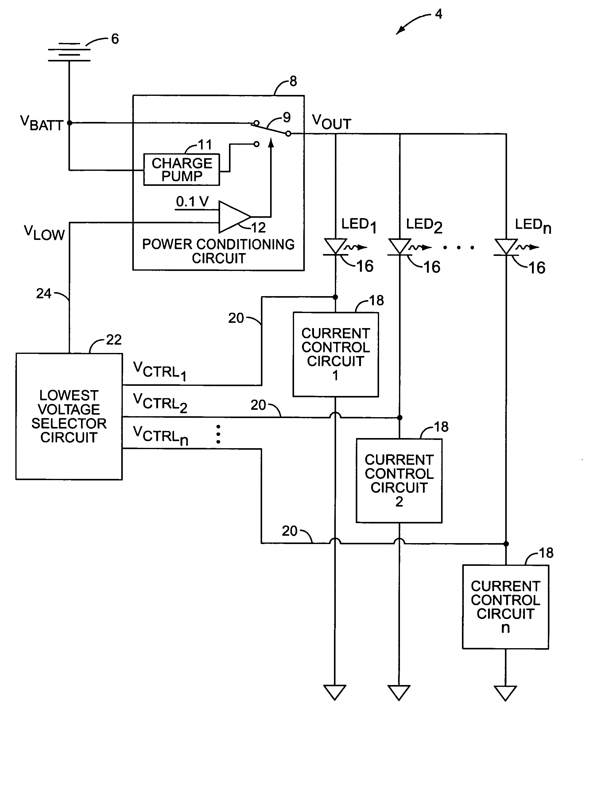 Method and apparatus for driving LED's