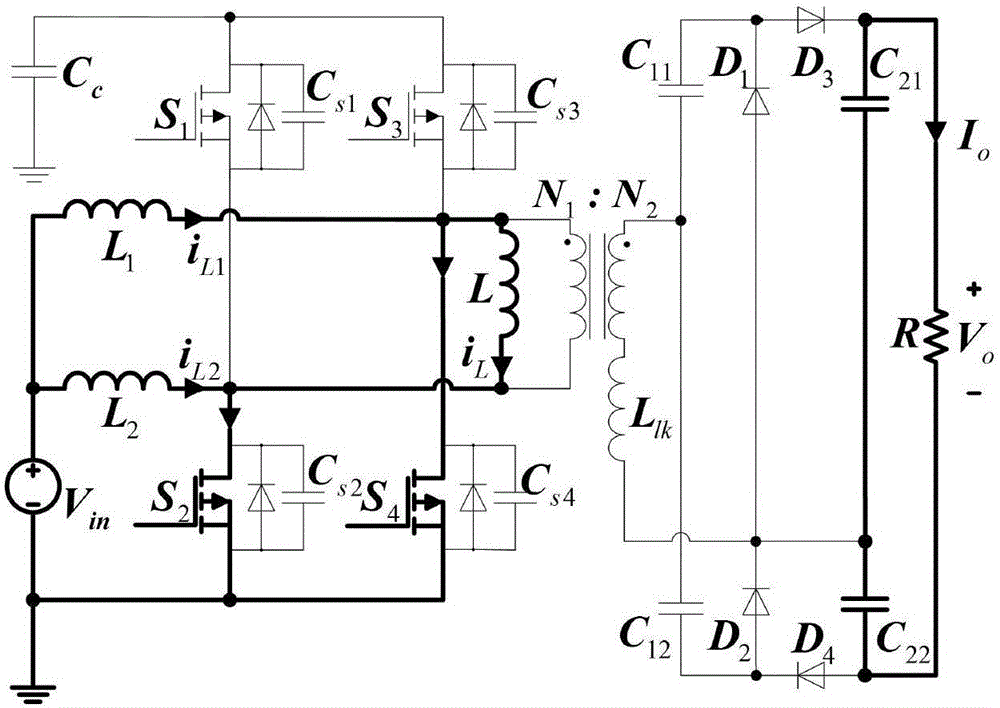 High-gain isolated-type active clamping soft-switched DC-DC convertor