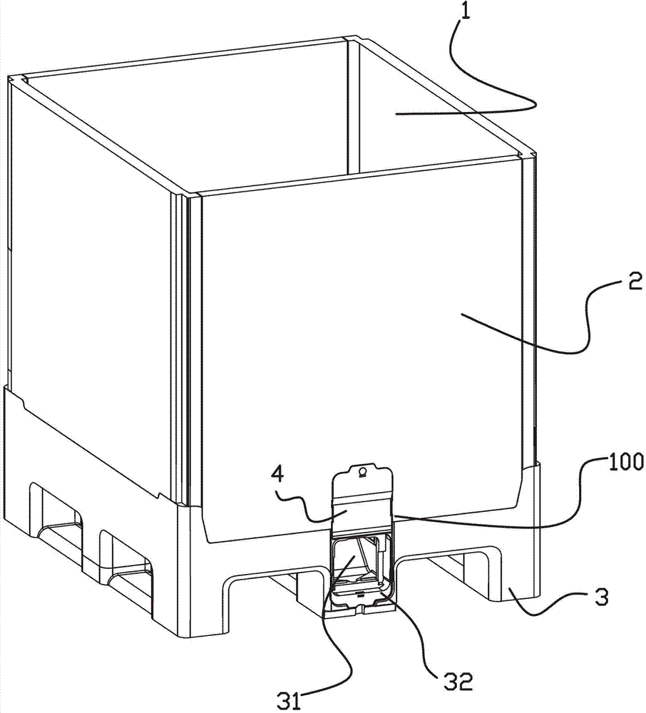 Cover device and container for covering built-in valve mounting passage opening in composite type midsize bulk container