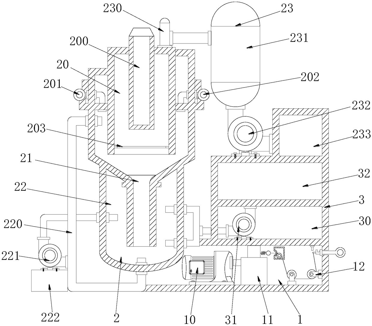 Saturator-method ammonia exhaust gas treatment device