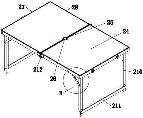 Combined outdoor box-type foldable table