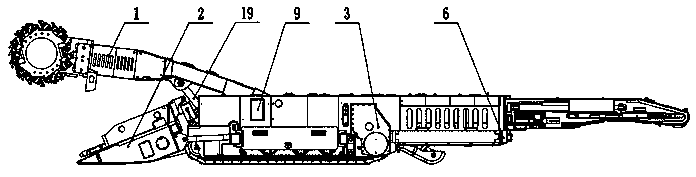 Continuous miner for open-pit mine end slope mining