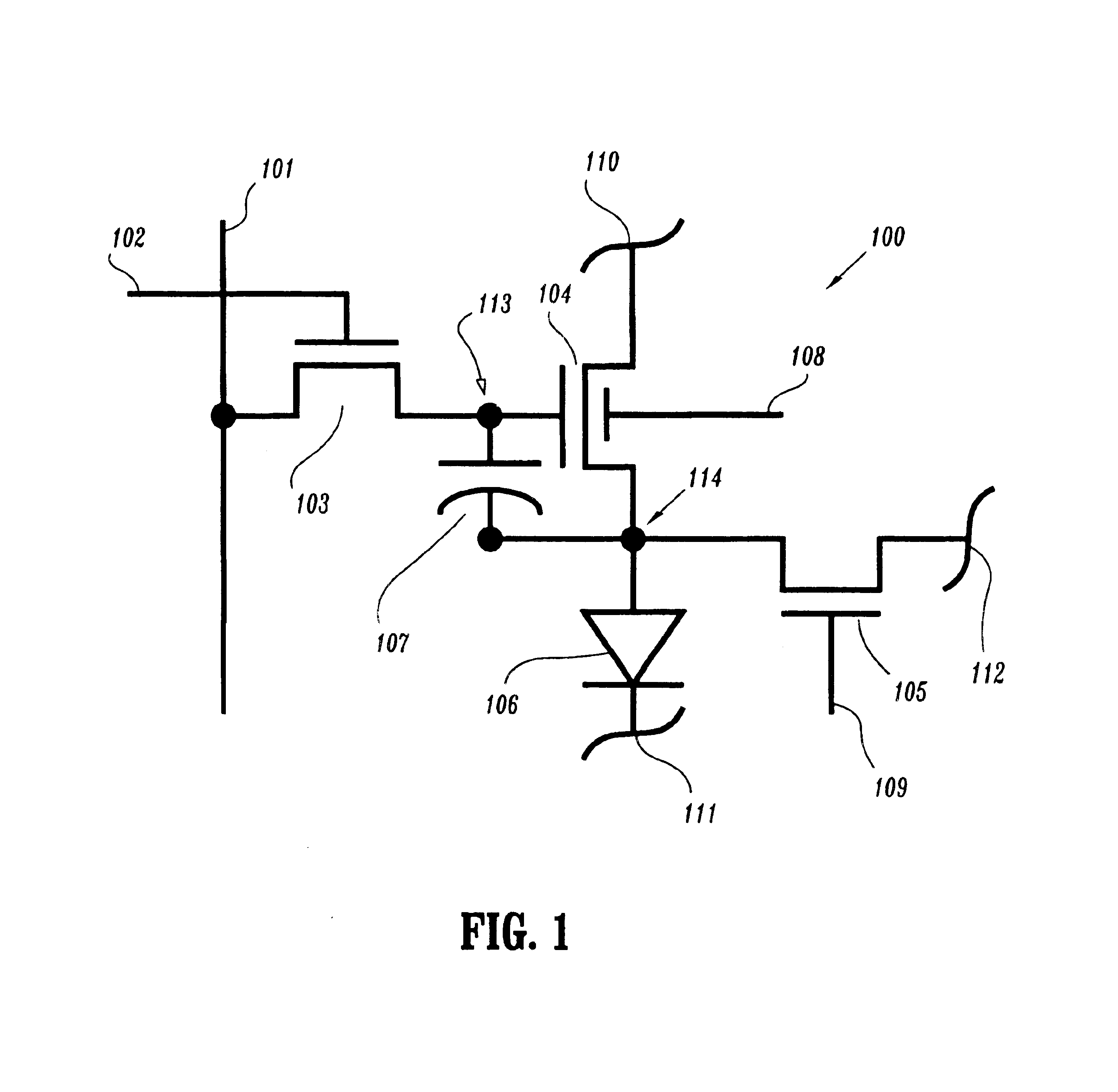 Active-matrix light emitting display and method for obtaining threshold voltage compensation for same