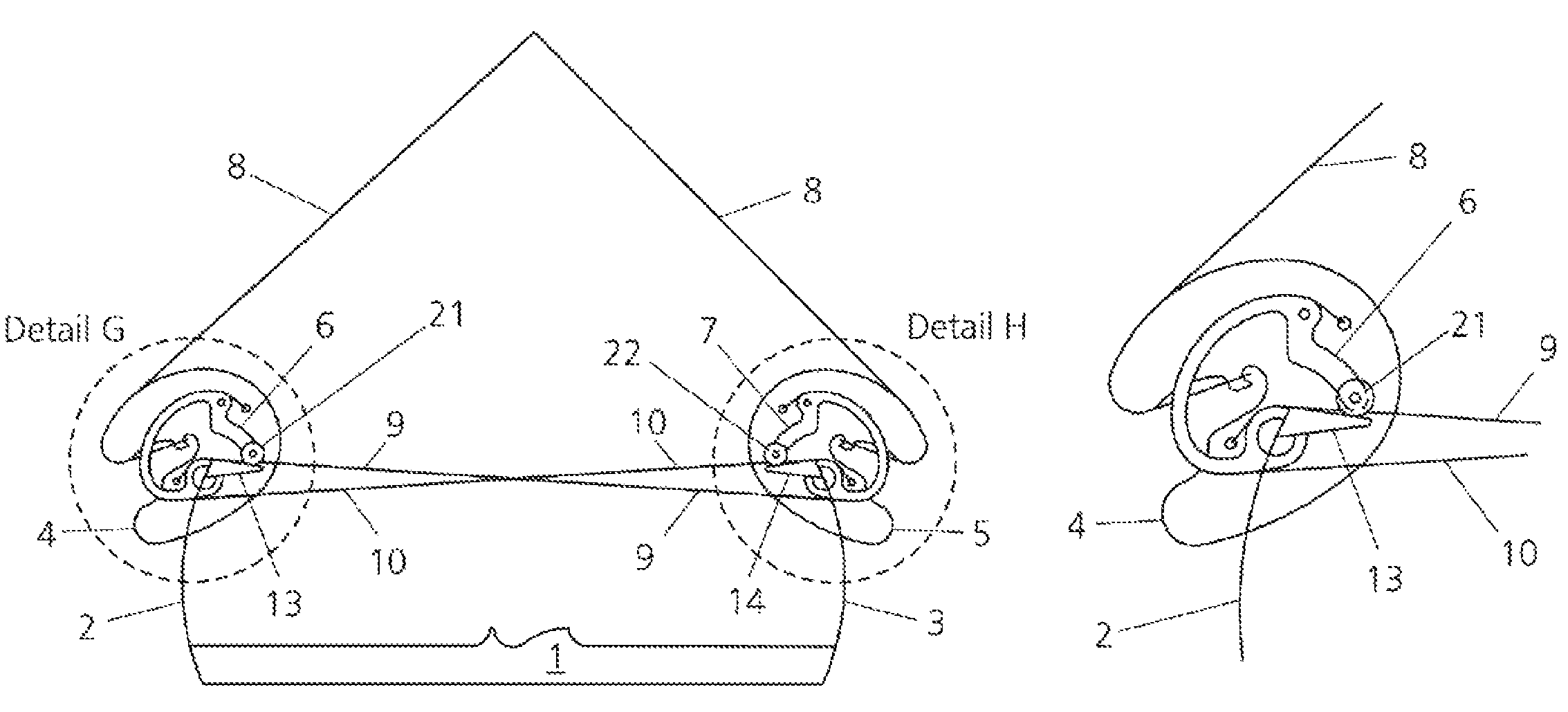 Compound bow with rigid deflecting stop