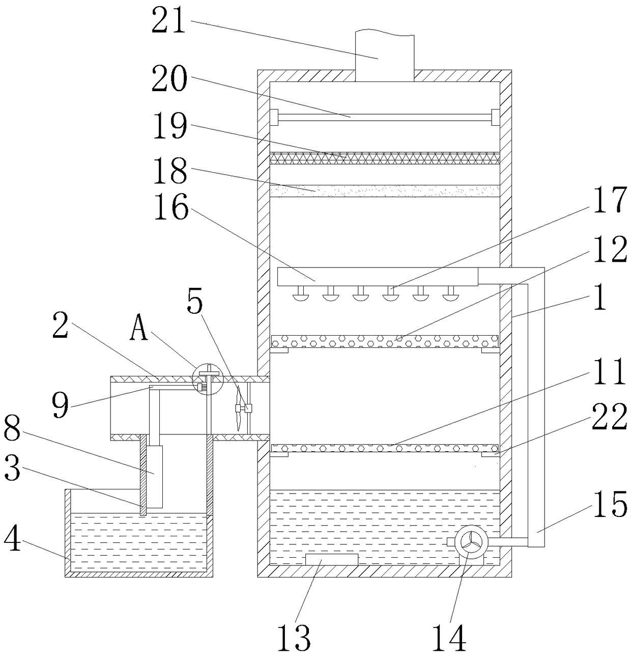 Thermal power station exhaust gas filtering apparatus