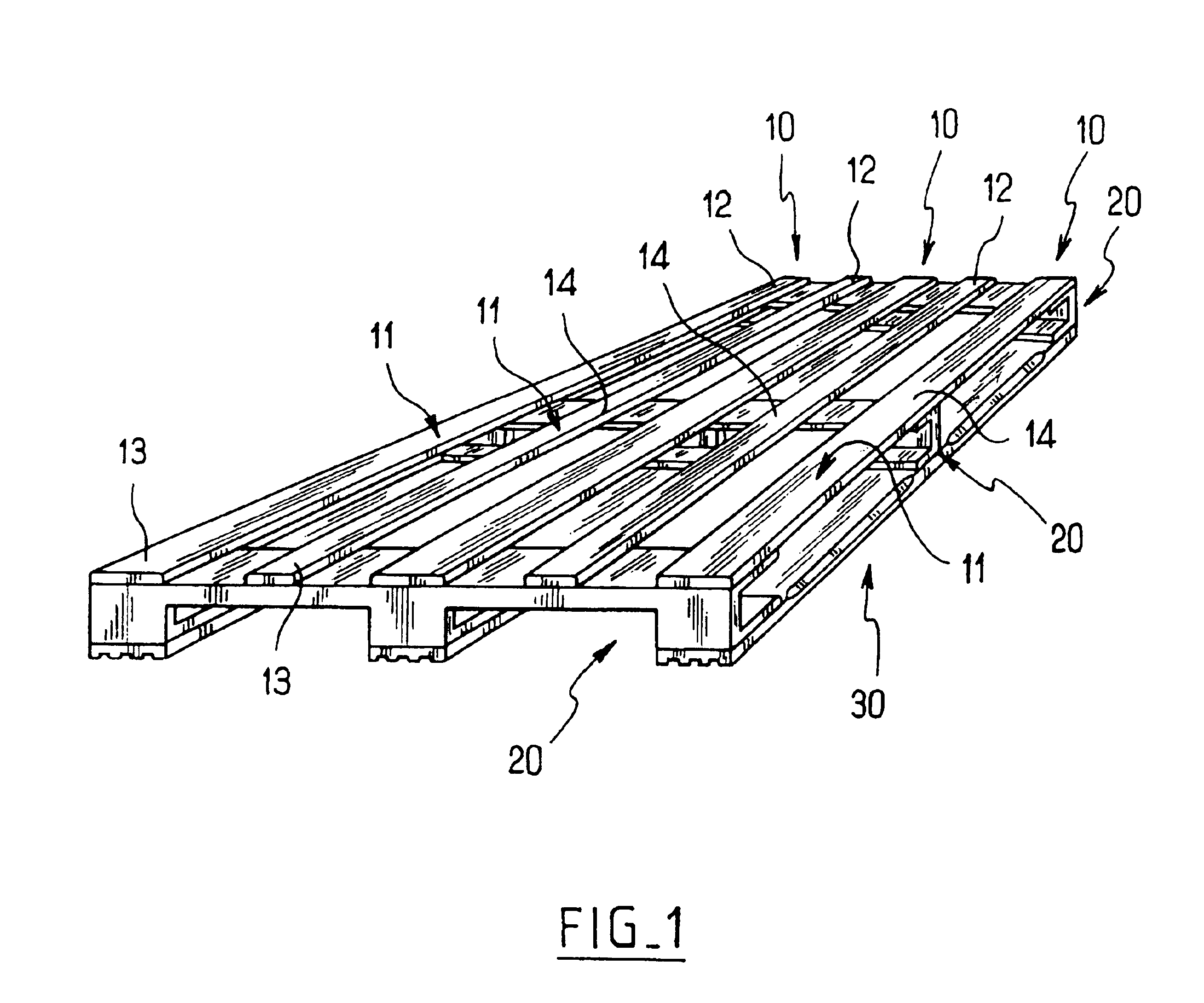 Part made of recycled thermoplastic material, a corresponding method of manufacture, and a pallet comprising at least one bar of this type