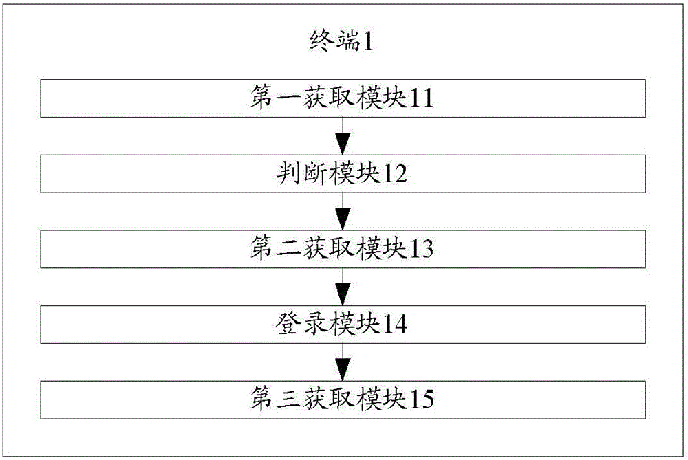 Terminal, server and login method during application access