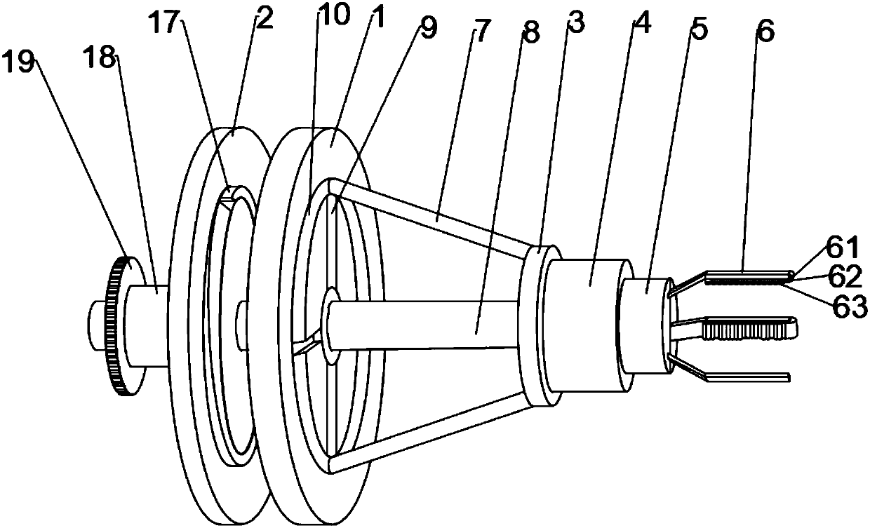 Automatic rotary clamping device for industrial robot