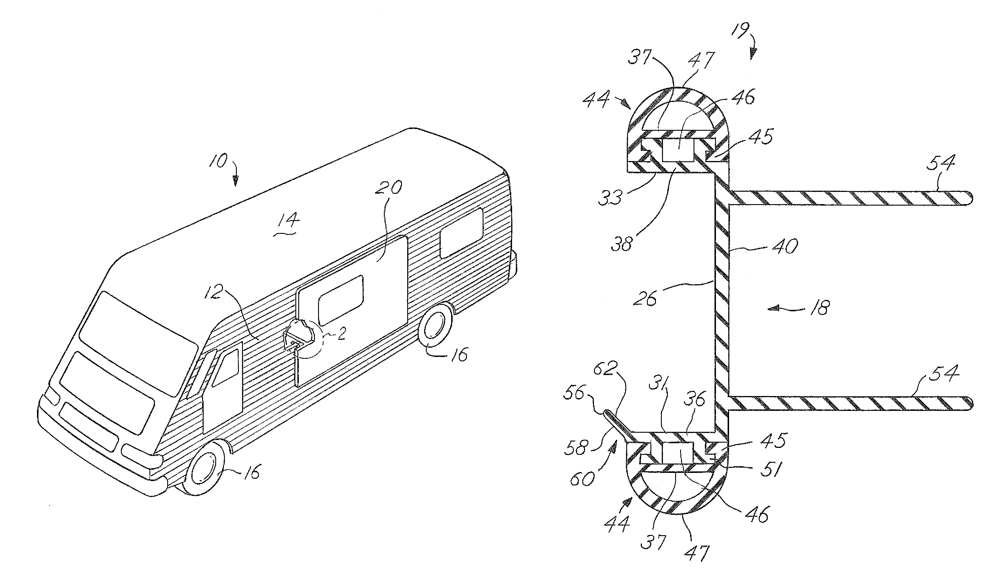 Edge seal with sidewall seal