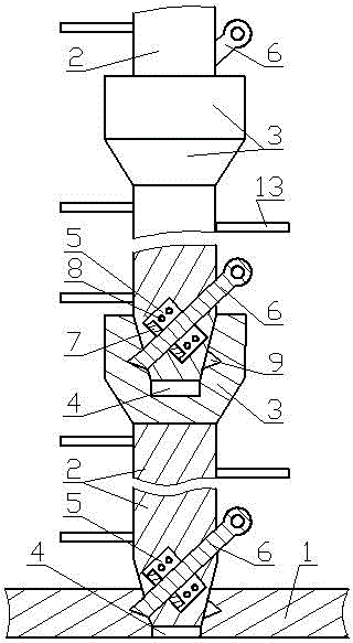 Upright inserted high-voltage line maintaining ladder