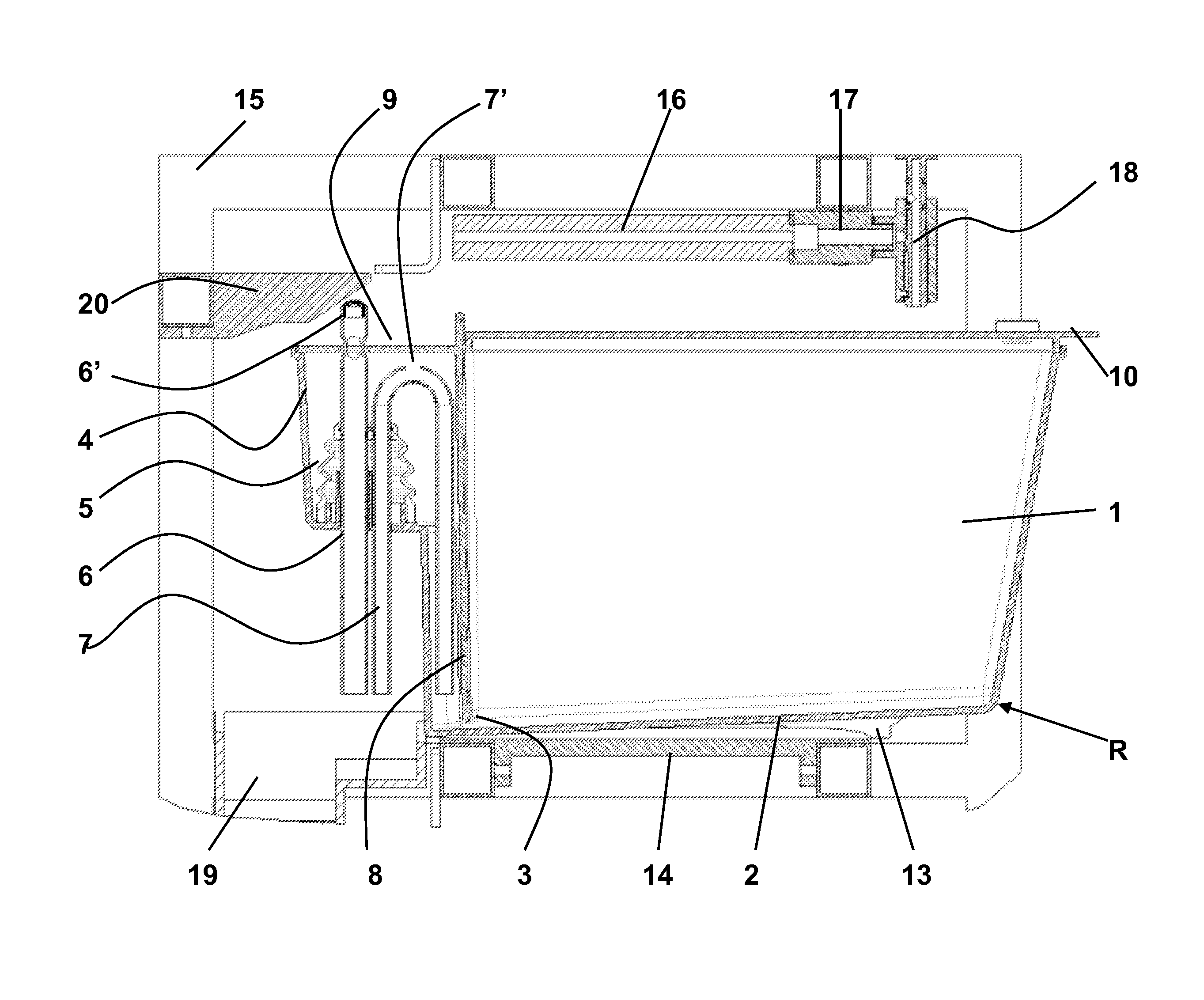 Basin capable of containing aquatic animals, especially experimental animals, and relating housing system