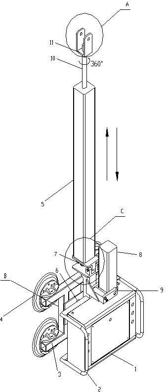 Pneumatic vertical rotating suction machine and utility unit thereof