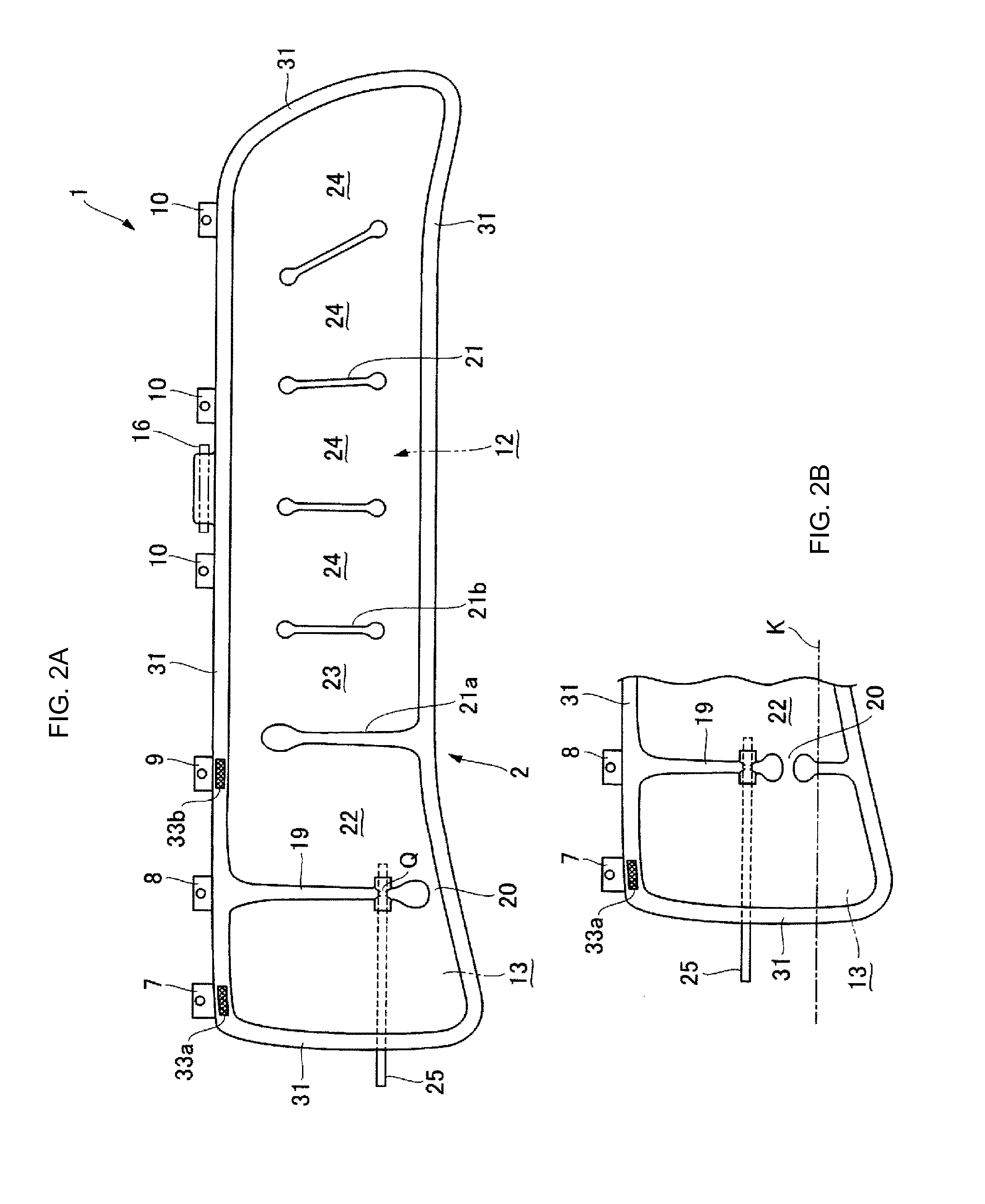 Vehicular Curtain Air-Bag Device, and Mounting Structure for Same