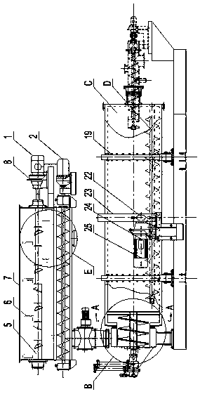 A method of using a special cold slag machine for treating adsorption vocs waste gas solid waste heat storage secondary combustion purification device