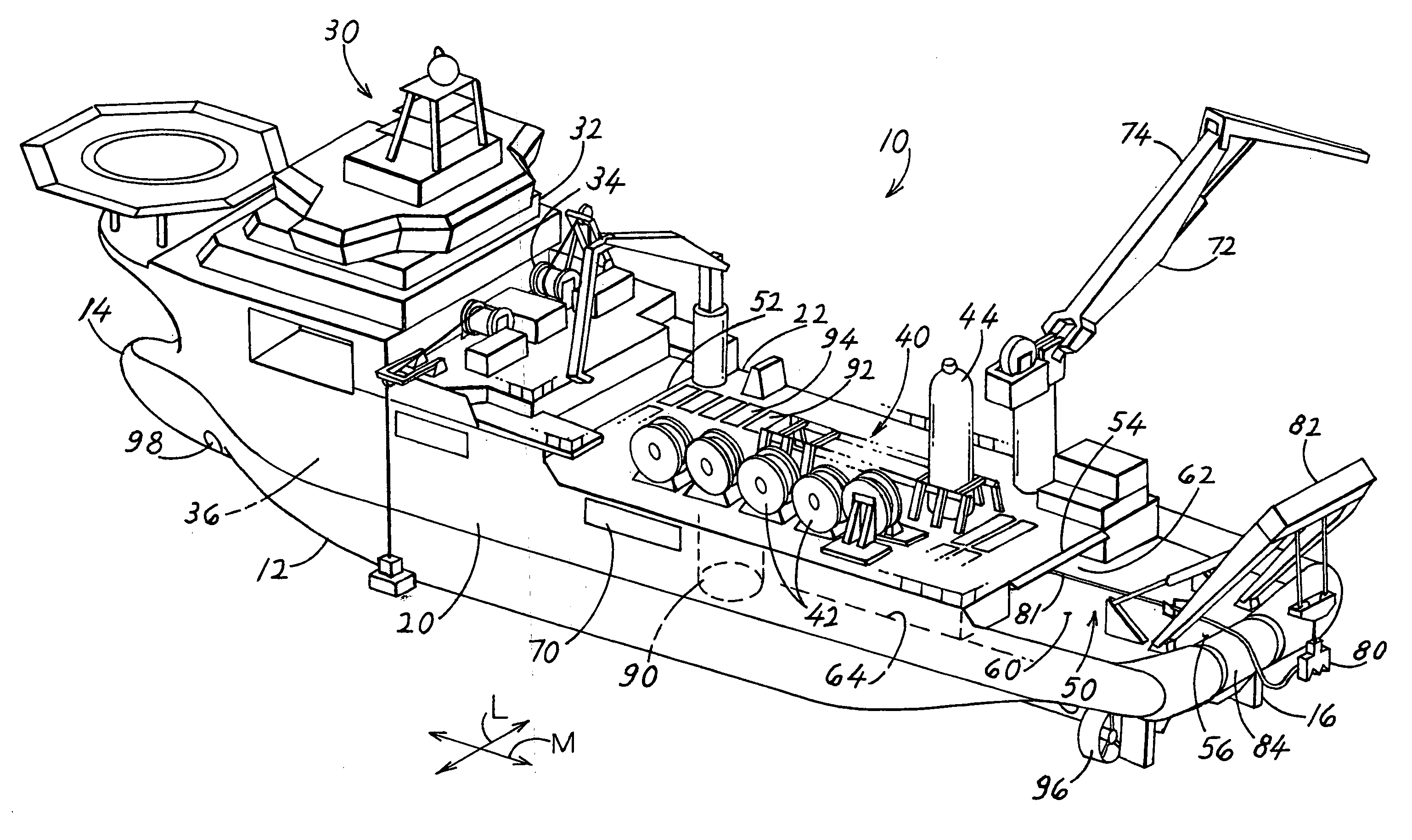 Deep water installation vessel