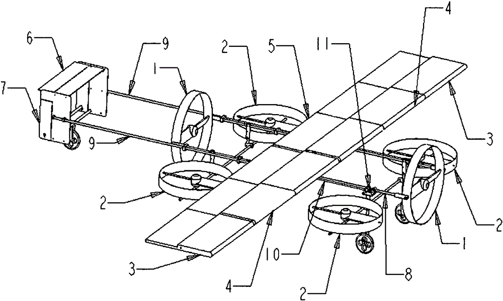 Electric aircraft with a plurality of ducted propellers, telescopic wing and telescopic aircraft body