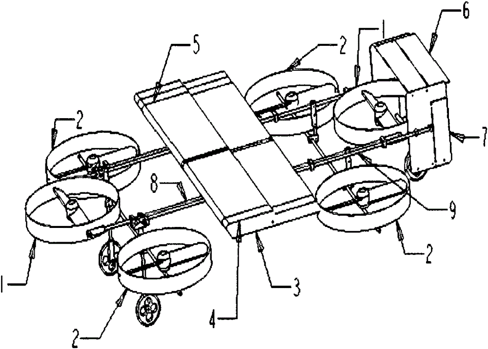 Electric aircraft with a plurality of ducted propellers, telescopic wing and telescopic aircraft body