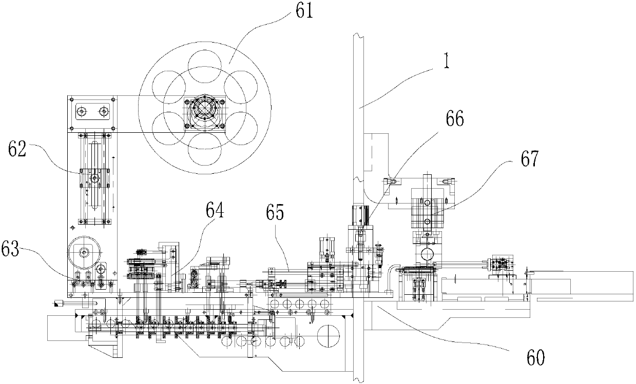 Battery pole piece making and battery cell coiling integrated equipment