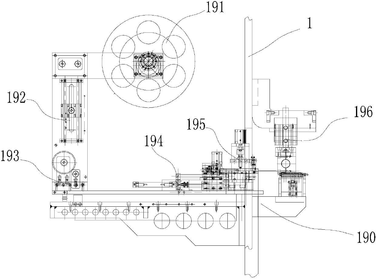 Battery pole piece making and battery cell coiling integrated equipment