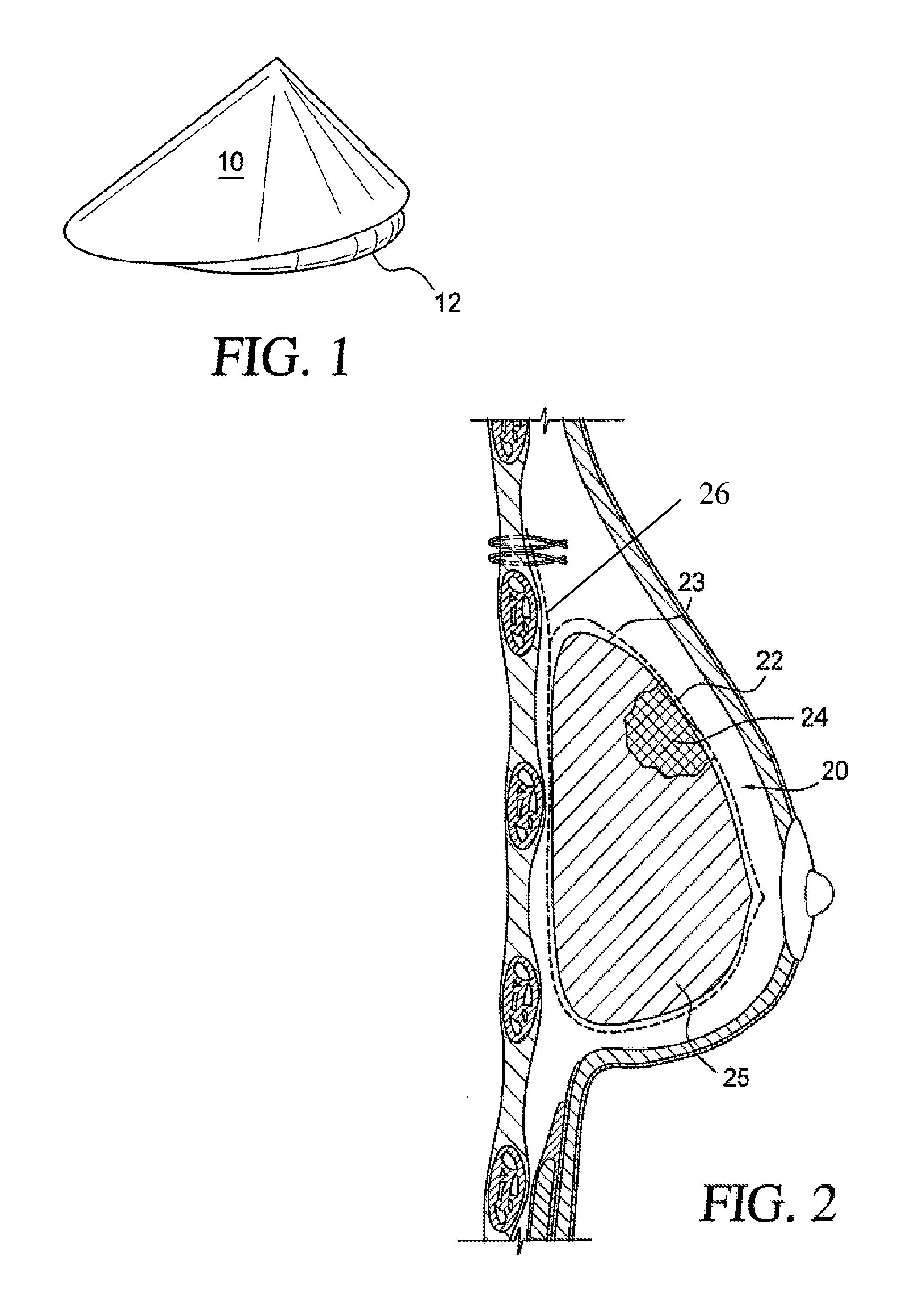 Self supporting and forming breast implant and method for forming and supporting an implant in a human body