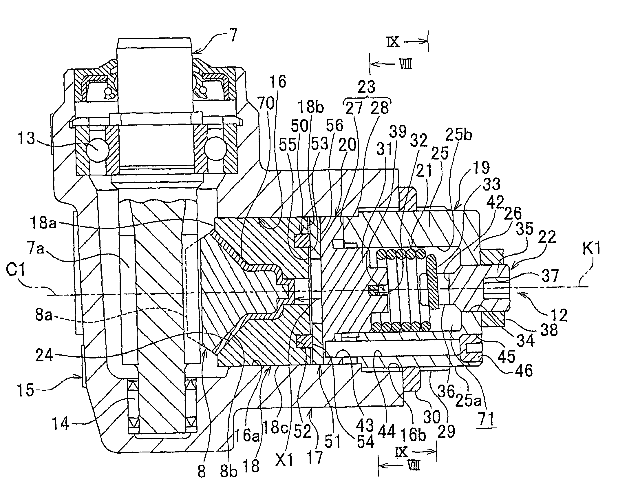 Rack shaft support device