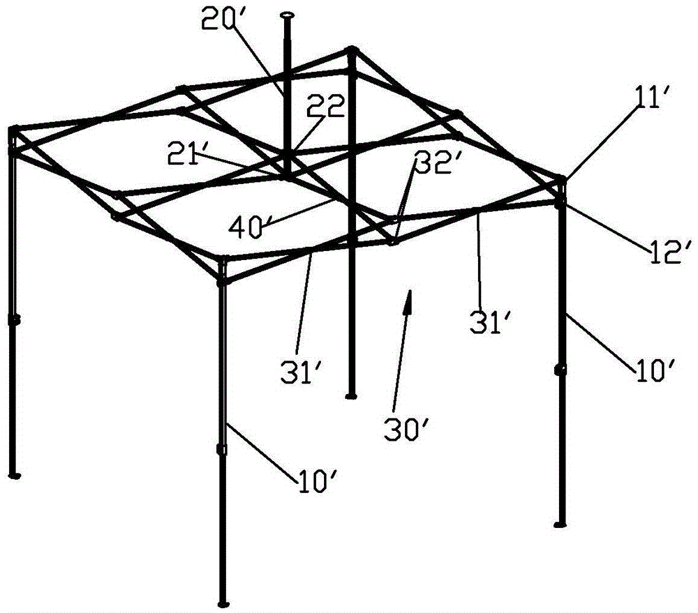 Punched roof awning frame with eaves