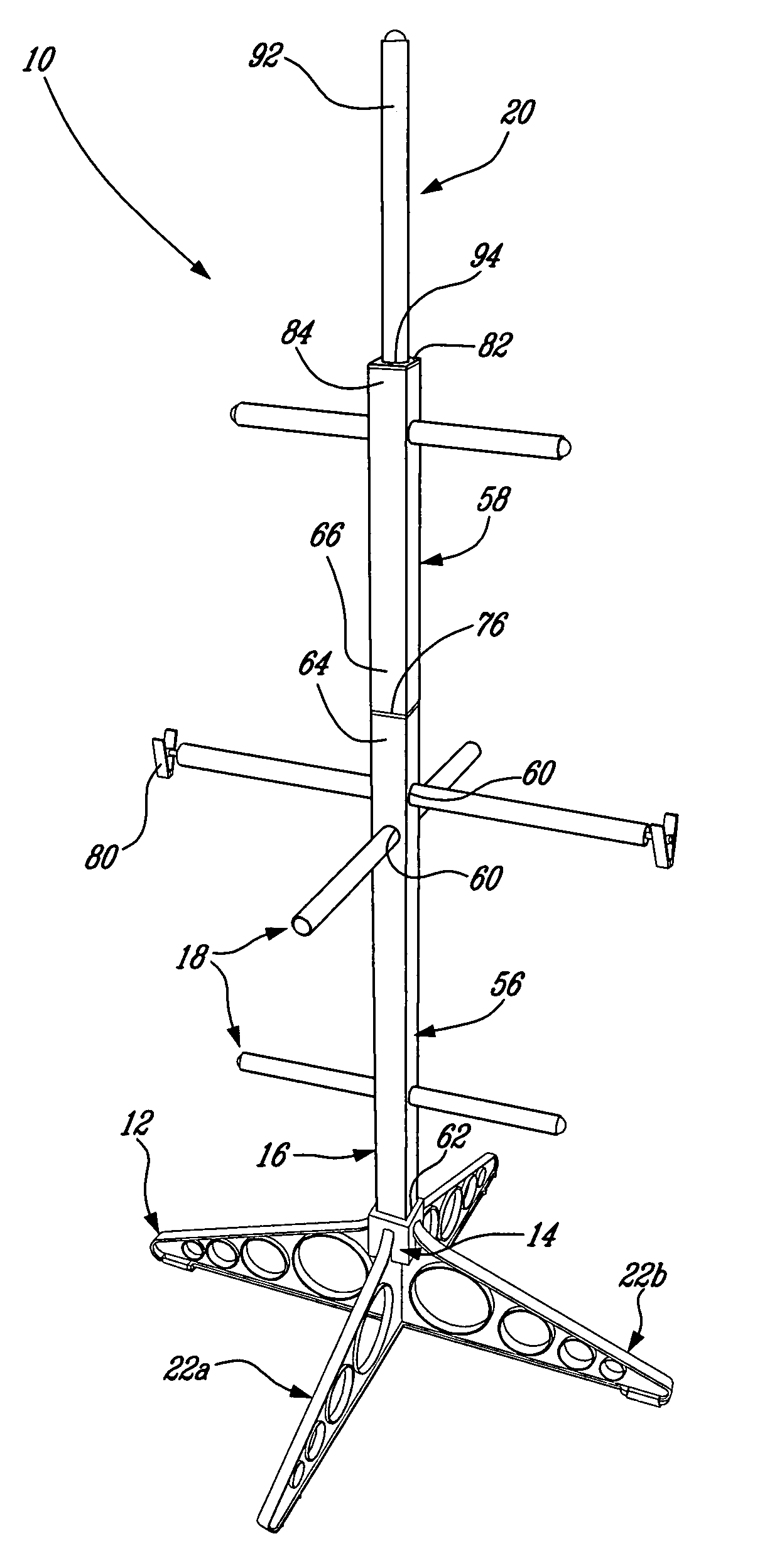 Sports clothes drying rack