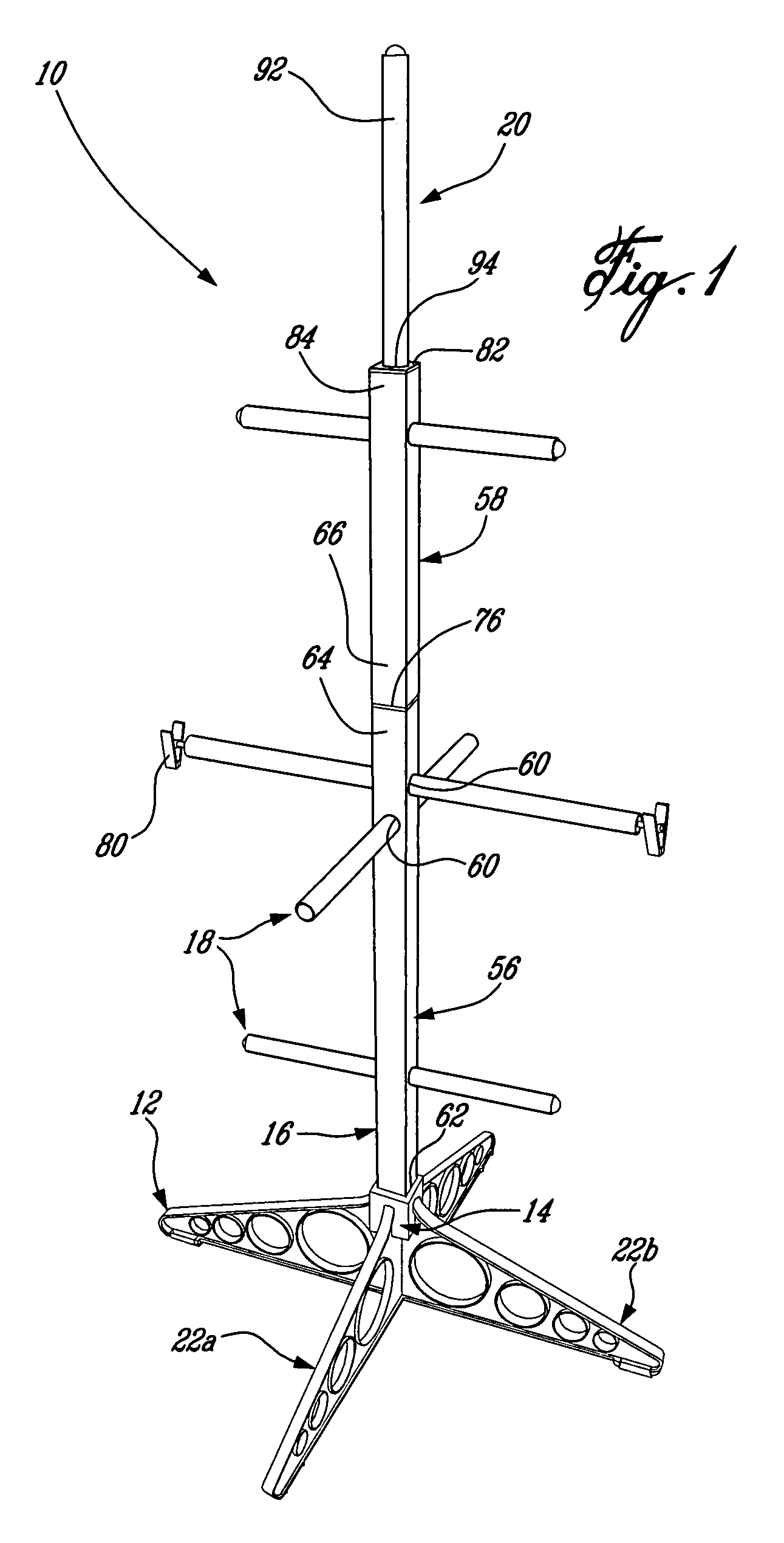 Sports clothes drying rack